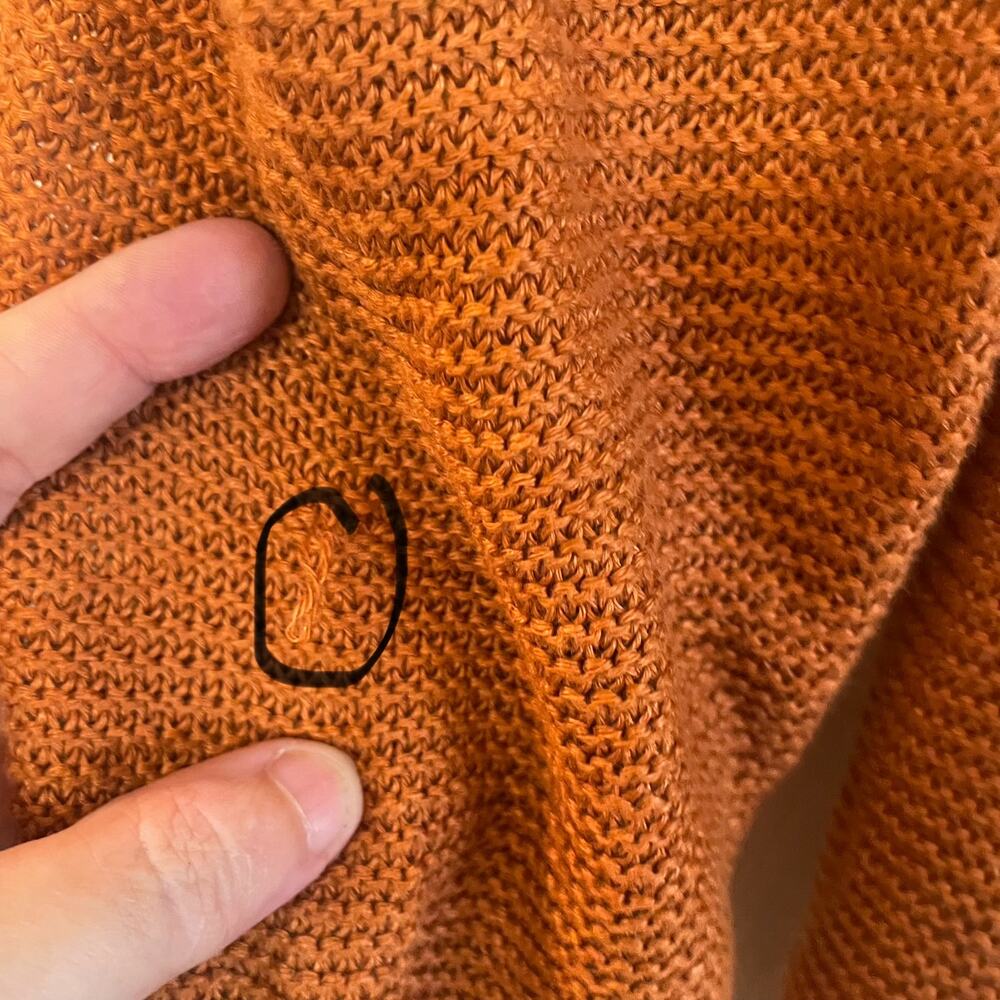 Banana Republic size XL Italian Linen Cardigan Sweater Rust - Picture 3 of 13